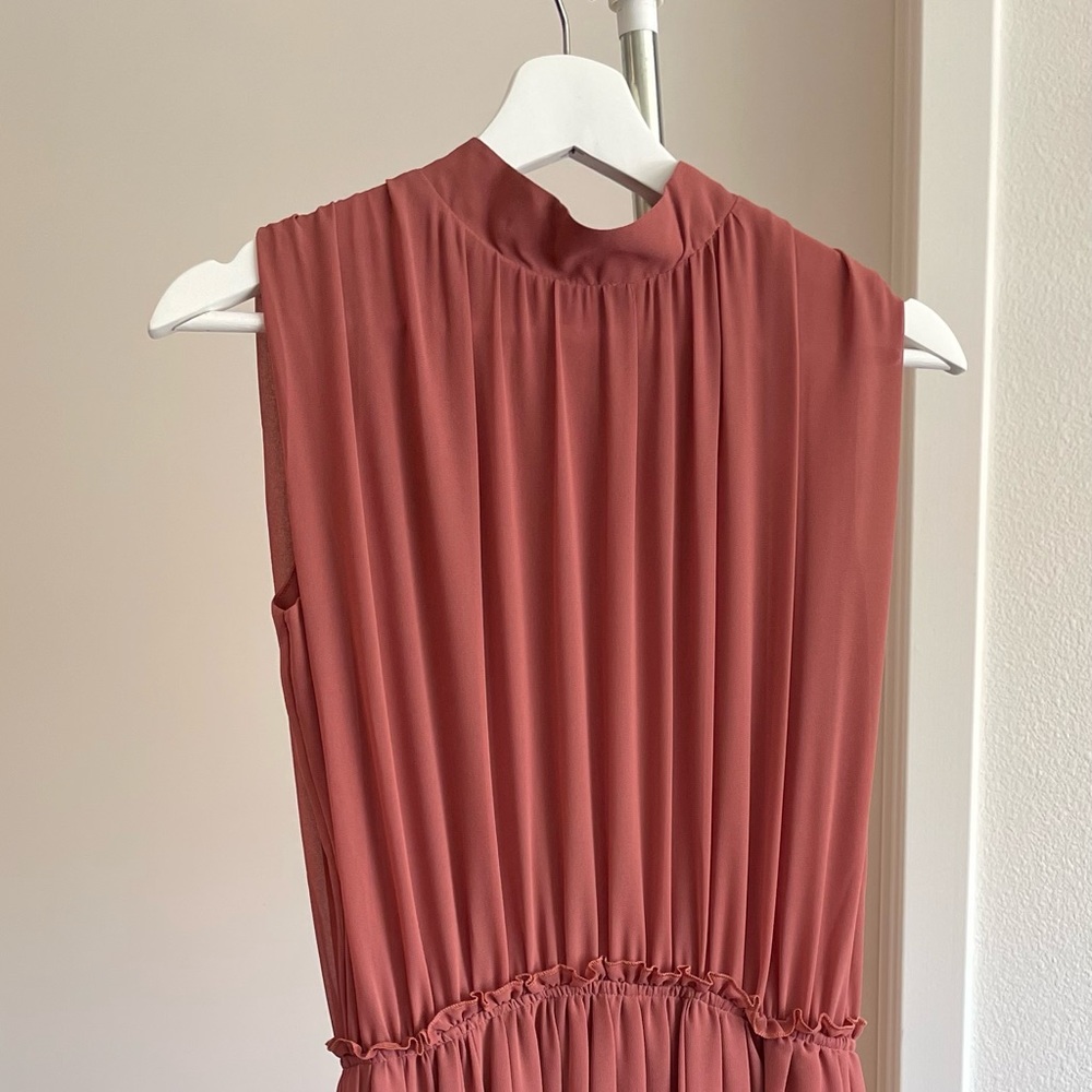 Farrow chiffon mauve midi dress size s